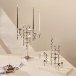 Stoff Nagel Designový svícen STOFF Nagel Chrome – set 3 ks, stříbrná barva, kov