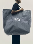 HAY Taška Grid Bag XL Dark Blue, modrá barva, textil