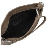 Módní dámská kožená mini crossbody kabelka Kaliopi, tmavě béžová