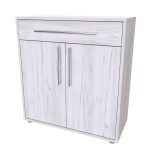 Nábytek Mikulík Komoda ELITE S - hl. 43 cm - bílý lesk, antracit, aj. ROZMĚR: (š/v/h) 90 x 86 x 43 cm