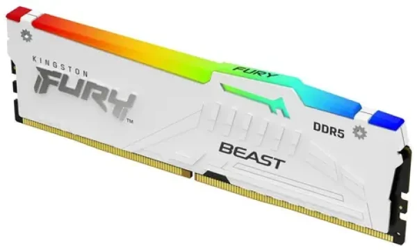 Kingston Fury Beast White RGB 16GB (1x 16GB) DDR5 6400MHz / CL32 / DIMM / EXPO / 1.4V (KF564C32BWEA-16)