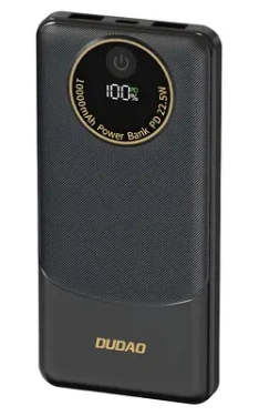 Rozbaleno - Dudao K12 10000mAh černá / Powerbanka / PD 22.5W / USB-A / USB-C / rozbaleno (6977196682621.rozbaleno)