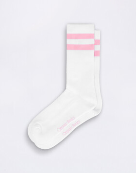 Organic Basics Core Stripe Crew Socks 3-pack White / Soft Pink 39-42
