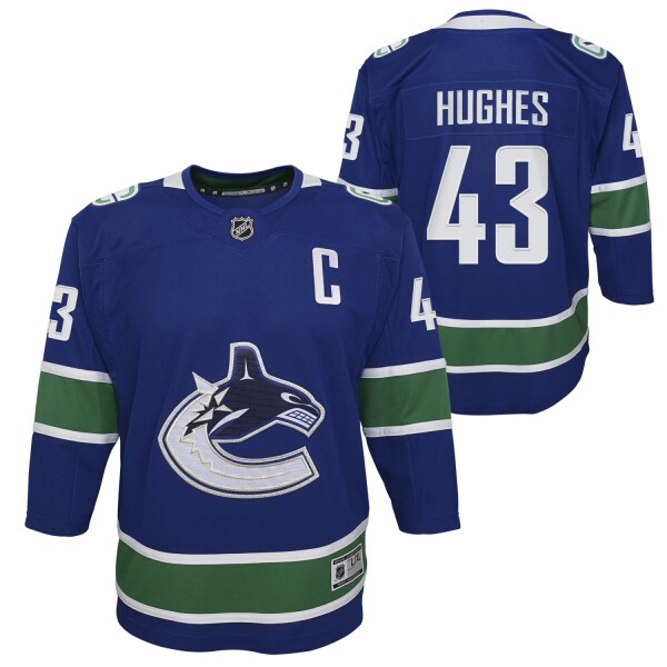 Outerstuff Dětský dres Vancouver Canucks NHL Quinn Hughes #43 Premier Modrá (YOUTH)