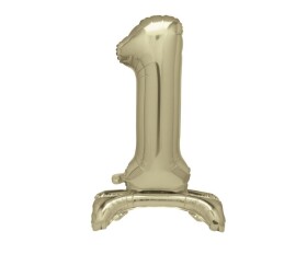 Balónek fóliový číslo 1 zlaté stojící 70 cm Balónek fóliový číslo 1 zlaté stojící 70 cm
