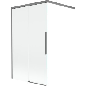 MEXEN/S - Rox vanová zástěna 2-křídlová posuvná 100 x 150, transparent, grafit metal 8C9-100-003-95-00