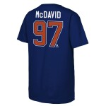 Outerstuff Dětské tričko Connor McDavid #97 Edmonton Oilers NHL Flat Captains Name & Number Short Sleeve Cotton Velikost: Dětské S (122 – 134)