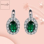 Náušnice Swarovski Elements Miranda Smaragd, Zelená