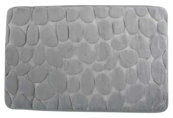 MSV PEBBLES koupelnová předložka 50 x 80 cm šedá / PU pěna / protiskluzová
