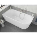 MEXEN/S - Silo volně stojící rohová vana levá reliéf 170 x 80, bílá, sifon a přepad nikl kartáčovaný 52891708000L-97