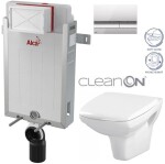 ALCADRAIN Renovmodul - předstěnový instalační systém s chromovým tlačítkem M1721 + WC CERSANIT CLEANON CARINA + SEDÁTKO AM115/1000 M1721 CA2