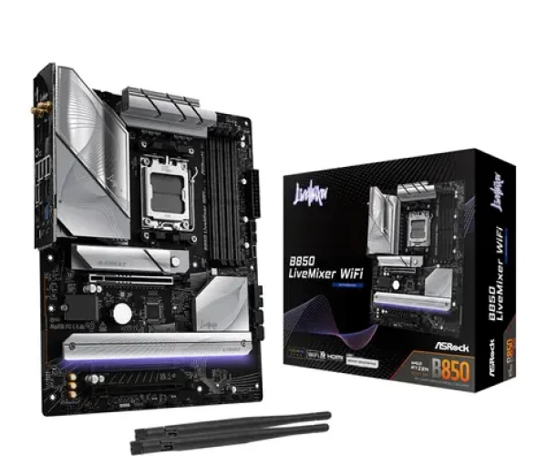 ASRock B850 LiveMixer WiFi / AMD B850 / DDR5 / SATA III / USB 3.2 / 2.5GLAN / Wi-Fi 7 / sc.AM5 / ATX (90-MXBQU-A0UAYZ)