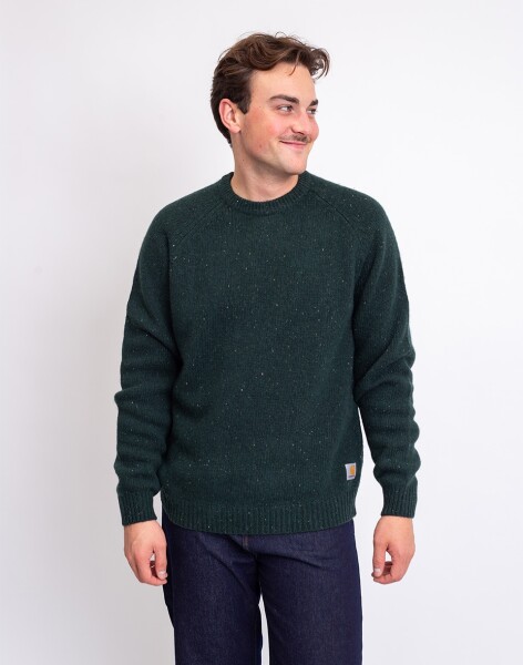 Carhartt WIP Anglistic Sweater Speckled Dark Scarab S