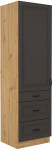 Vysoká potravinová skříňka Stilo 60 DKS-210 3S 1F - Premium Box Barva korpusu: Dub artisan, Barva dvířek: Grafit