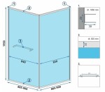 REA/S - Sprchový kout SPACE IN 90x90 - černý Se sprchovou vaničkou Savoy black KPL-K8881