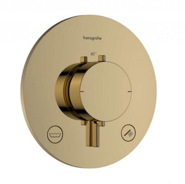 HANSGROHE - Ecostat Comfort S Termostatická baterie pod omítku, pro 2 spotřebiče, leštěný vzhled zlata 33718990
