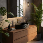 REA - Umyvadlo na desku Nicoletta Black REA-U7345