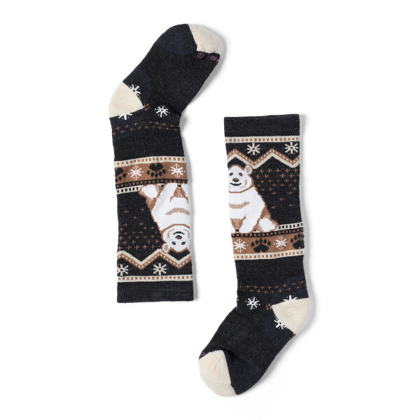 Dětské merino ponožky SMARTWOOL Kids' Wintersport Full Cushion Polar Bea, Charcoal velikost: 22-25 (XS)