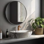 INVENA - Umyvadlo na desku Ipsarion 62 cm, ovál s mramorovým efektem, béžová/hnědá mat CE-84-721-C