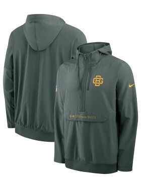 Nike Pánská bunda Green Bay Packers NFL 2026 Rivalries Sideline Half-Zip Anorak Velikost: L