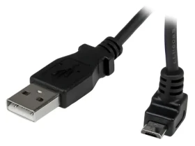 StarTech USB-A na Micro-USB černá / Nabíjecí a datový kabel / Úhlový konektor / 1 m / 480 Mbps (USBAUB1MU)