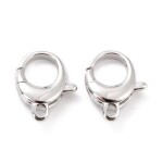 Masivní ozdobná karabinka - platinová - 17 x 13 x 4 mm - 1 ks