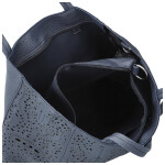 Módní dámský koženkový set kabelek Safira, tmavě modrý