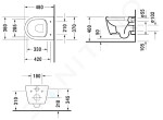 DURAVIT - ME by Starck Závěsné WC Compact, Rimless, bílá/matná bílá 2530092600