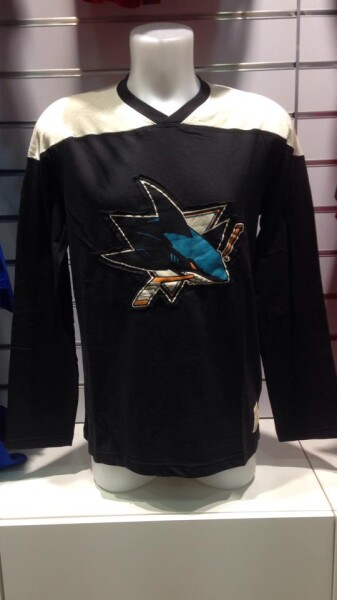 CCM Pánské Tričko San Jose Sharks Long Sleeve Crew 15 Velikost: