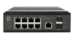 LevelOne IGP-1091 / Průmyslový switch / 8x 2,5G PoE+ / 2x 10G SFP+ / 480W PoE / Managed L3 / DIN (IGP-1091)