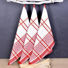 Utěrky z egyptské bavlny SOLE RED 50 x 70 cm 3 ks