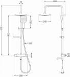 MEXEN/S - KX17 vanový sloup s termostatickou baterií, černá 779001791-70