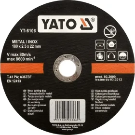 YATO Řezný kotouč na kov INOX 230x22x2,0 mm / Řezný kotouč / Nerezová ocel / O 230 mm