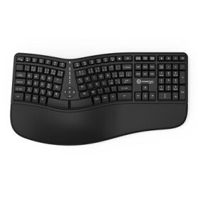 Powerton LANA černá / Ergonomická klávesnice / membránová / USB / US layout (YCWPUE50BU00)