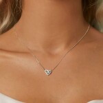 Stříbrný dvojitý náhrdelník Cristy 1 ct MOISSANITE + CERTIFIKÁT, Stříbrná 40 cm + 5 cm (prodloužení) certifikát GRA, hadřík na čištění stříbra, dárková krabička