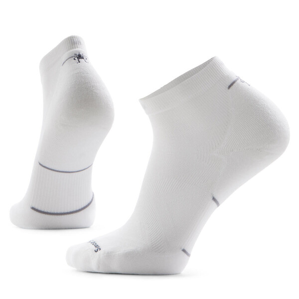 Unisex merino běžecké ponožky SMARTWOOL Run Targeted Cushion Ankle Socks, White/White velikost: 42-45 (L)