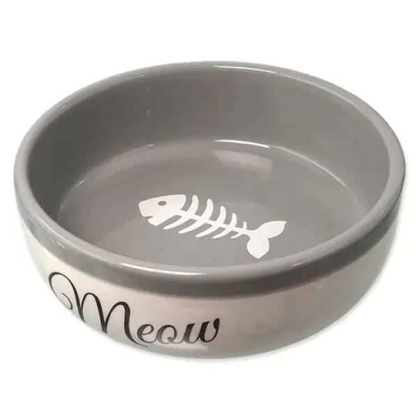 Magic Cat Miska Meow keramická bílo-šedá 13.4x4cm 170ml (453-80933)