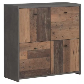 Komoda BEST CHEST old wood vin/beton 4D SQNK221-C764