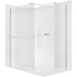 CERANO Sprchová zástěna Walk-in Onyx T L/P - 8 mm - hranatá vzpěra + polička/držák na ručníky - chrom, rýhované sklo - 90x60x200 cm