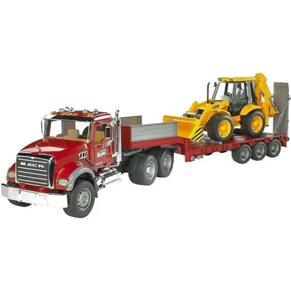 Bruder 2813 MACK GRANIT návěs a bagr JCB 4CX