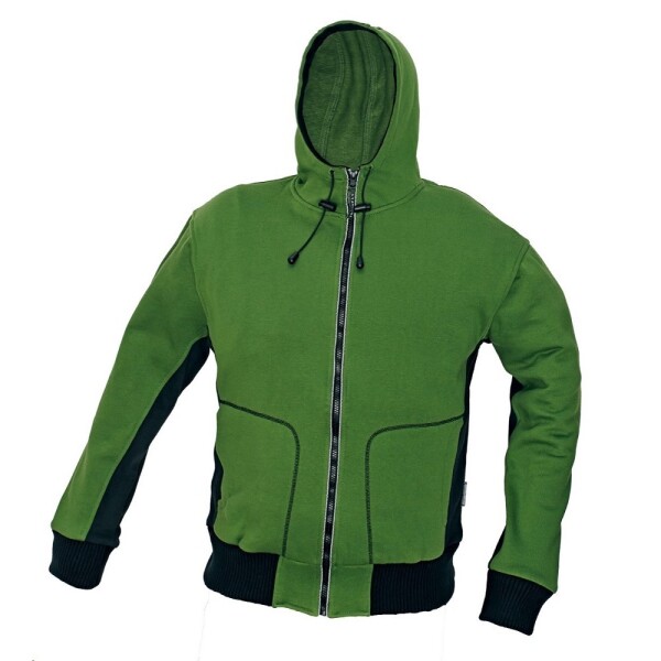 Mikina STANMORE pánská s kapucí 80% bavlna, 20% polyester, 300g/m2 zeleno/černá vel. L- zeleno/černá