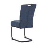 Židle jídelní, taštičkové pružiny v sedáku, modrá látka, černý kov