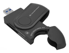 Conceptronic USB-A 3.0 4v1 černá / Čtečka paměťových karet / USB 3.2 Gen 1 Type-A / 5 Gbps / SD, microSD (BIAN04B)