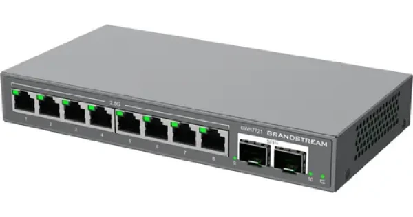 Grandstream GWN7721 / Switch / L2 Lite Managed / 8x 2,5GbE RJ45 / 2x 10G SFP+ (GWN7721)