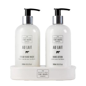 SCOTTISH FINE SOAPS Dárkové balení kosmetiky na ruce AU LAIT, bílá barva, porcelán