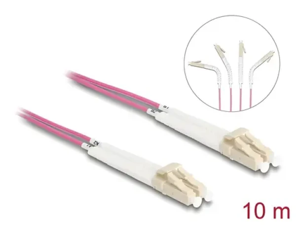 Delock optický kabel LC-LC úhlový / Optický kabel / Multimode OM4 / 10 m (88091)