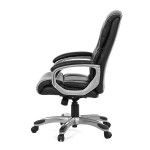 Kancelářské křeslo, černá ekokůže, plastový kříž, houpací mechanismus