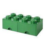 LEGO úložný box 8 s šuplíky - tmavě zelená