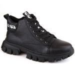 Sergio Leone SK423 černá zateplená obuv na platformě