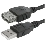 Logo USB 2.0 A-A černá / Prodlužovací kabel / samec - samice / 3 m